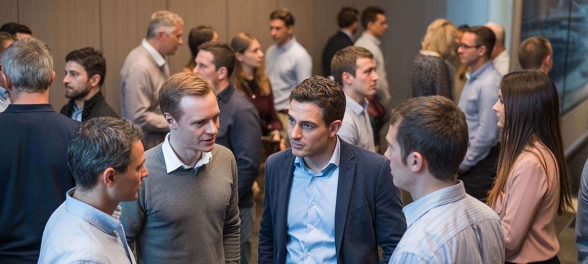People networking at an event