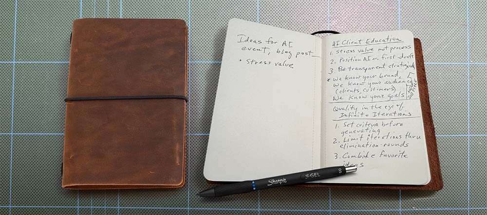 Small leather notebook